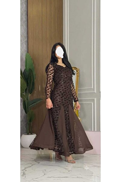 SERA Long Evening Dress Dark Brown(Mocha)