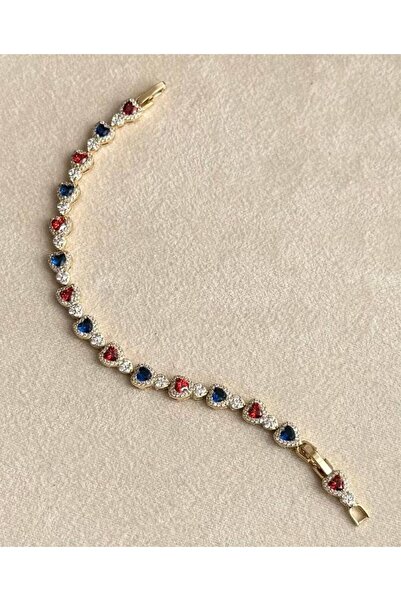 Haziran Steel & Xuping Stone Bracelet with Star and Heart-Shaped Figures