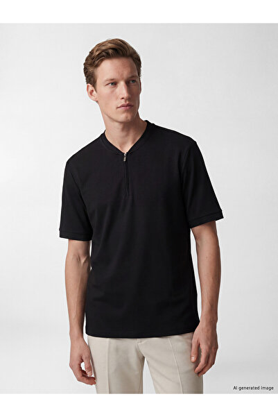 LC Waikiki Peak New Season Zipper Detailed Crew Neck Men's T-Shirt