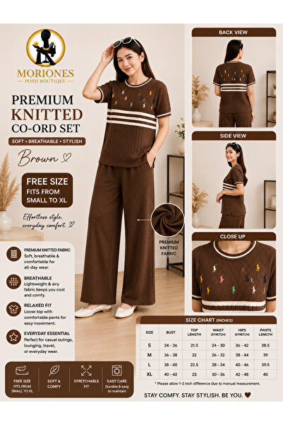 BKKOriginal MORIONES PREMIUM KNITTED COORD SET BLOUSE AND PANTS