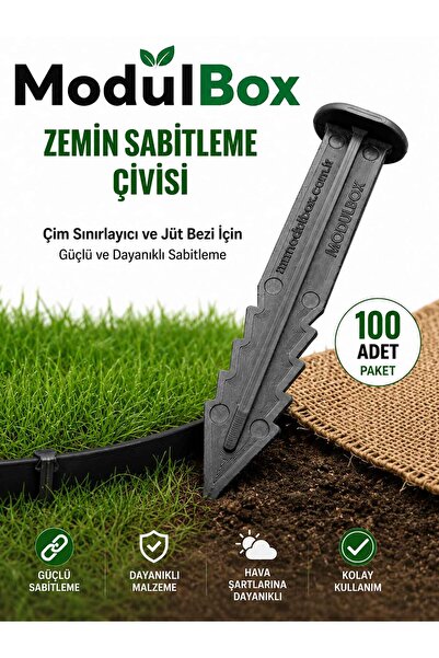 Zemin Sabitleme Çivisi – Çim Sınırlayıcı ve Jüt Bezi İçin ( 100'LÜ PAKET )