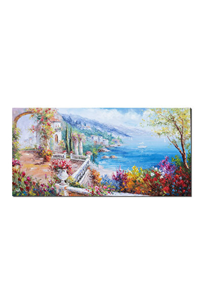 artnova Πίνακας για το σαλόνι, 140x70 εκ., ζωγραφισμένο στο χέρι Μεσογειακό τ...