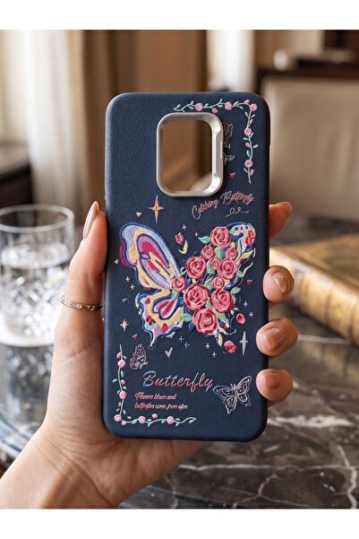 Hatreds Redmi Note 9 Pro Deri Dokulu Desenli Kamera Korumalı Darbe Emici Sili...