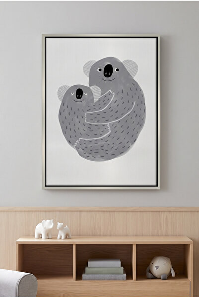 Jasmine Art Mother and Child Koala Cuddle Kids Wall Art | Portrait Framed Can...