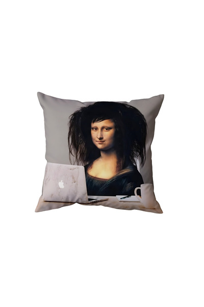 Beramussa Mona Lisa Computerized Funny Pillow, Funny Gift for a Friend