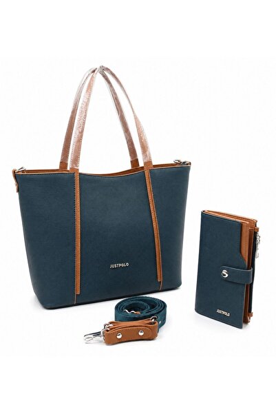 Just Polo Water Resistant Women's Large Bag and Wallet Set