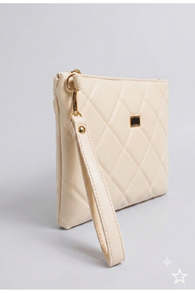 BK Bags & Accessories حقيبة يد نسائية متوسطة الحجم من كريم بورتفوليو