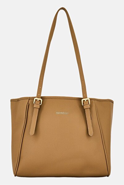 BRINELLI Women Brand Logo Tote Bag, Dark Beige