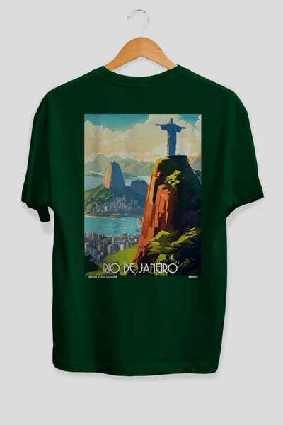 Ankhises Ρίο ντε Τζανερίο Πράσινο Oversize Country City T-shirt με στάμπα στη...