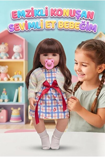 Tıfıl Toys Emzikli Sevimli %100 Et Bebek - 50 cm Konuşan Gerçekçi Oyun Arkada...