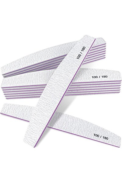 Arabest 12Pcs Nail Files,100/180 Grit,Reusable Double-Sided Boards,Buffer Nai...
