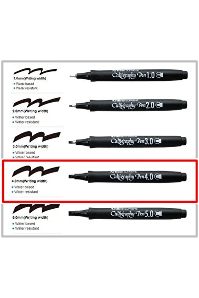 artline Calligraphy Drawing Pen 4.0 Blue Cut Tip - 2 Pieces