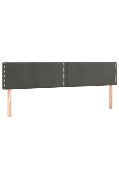 vidaxl Tăblii de pat, gri închis, 180x5x78/88 cm, catifea