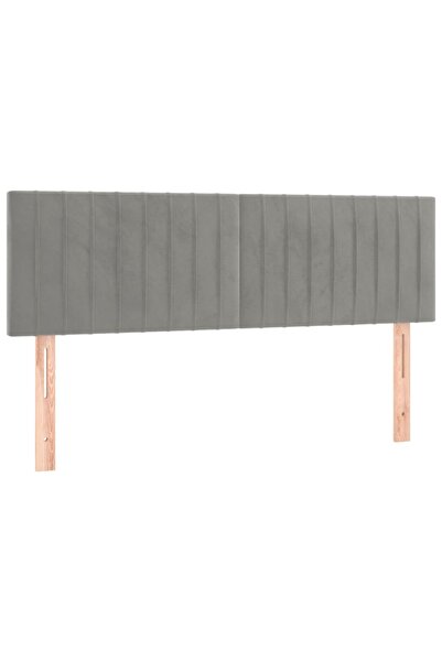 vidaxl Tăblii de pat, gri deschis, 144x5x78/88 cm, catifea