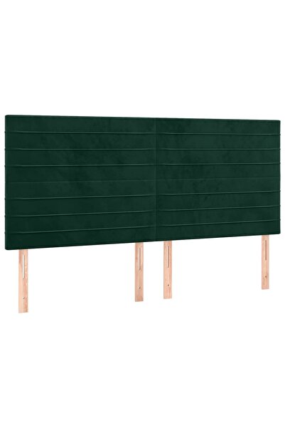 vidaxl Tăblie de pat verde închis 180x5x118/128 cm catifea