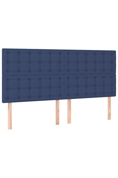 vidaxl Tăblie de pat albastră 200x5x118/128 cm, material textil