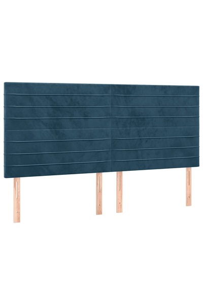vidaxl Tăblie de pat albastru închis 160x5x118/128 cm catifea
