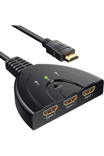 GANA HDMI Switch HDMI Switcher, Gold Plated 3-Port HDMI Splitter, HD HDMI Swi...