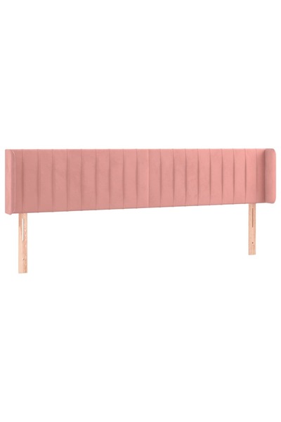 vidaxl Tăblie de pat cu aripioare roz 203x16x78/88 cm catifea