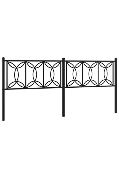vidaxl Tăblie de pat de schimb metalică, negru, 193 cm