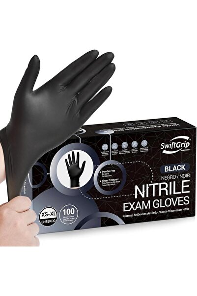 Arabest Disposable Nitrile Exam Gloves,Black Latex-Free Gloves for Medical,Co...