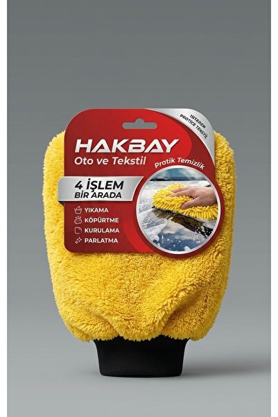 hakbay oto ve tekstil Mikrofiber Araç Yıkama Eldiveni – Çift Taraflı, Çizmez,...