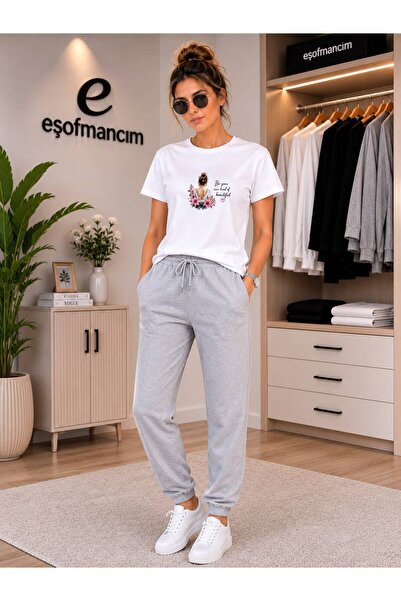 Eşofmancım Women's Printed Top and Bottom Tracksuit Set Seasonal
