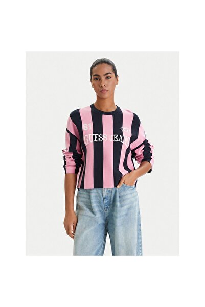 Guess Jeans Pulover de damă W6RR17Z3FC2 Bleumarin
