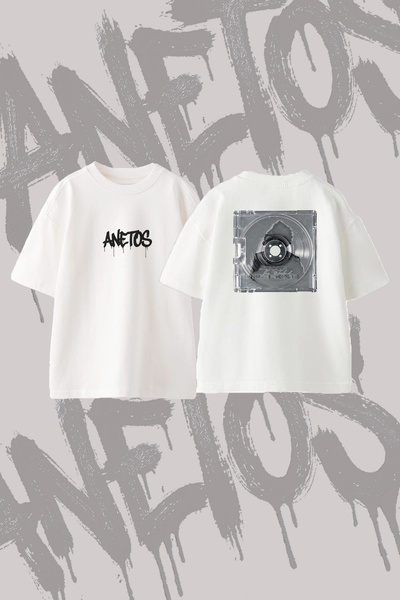 Anetos The Weeknd_99 Design Back Printed Cotton White Oversize T-Shirt