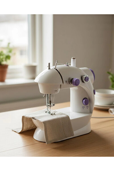 shopwave Pedallı Mini Dikiş Makinesi Çift Makara Kilitli Dikiş