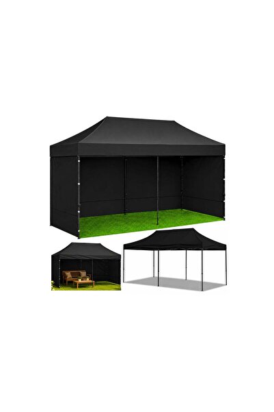 LEAN Foișor de grădină, negru, 3 x 6 m, 29335
