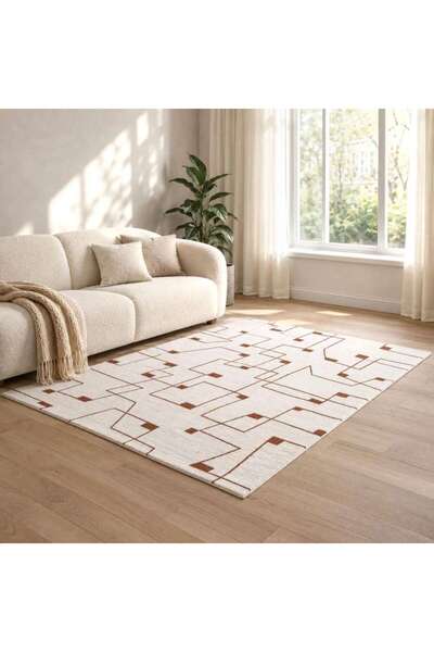 PAN HOME Aegis Jacquard Textured Rug 160x230cm - Brown