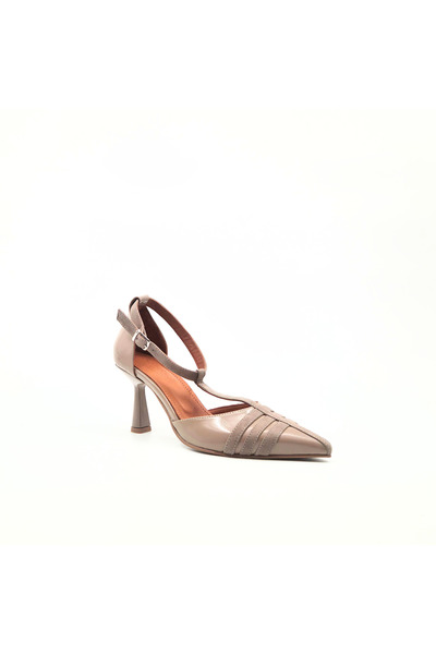 Folle Mink Crinkled Patent Leather & Suede Women's Stilettos – Genuine Leather Lined Thin Heeled Shoes
