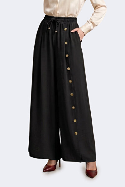BEARRAYBON Women's Light Brown Loose-Leg Ayrobin Pants (Elastic Waist and Poc...