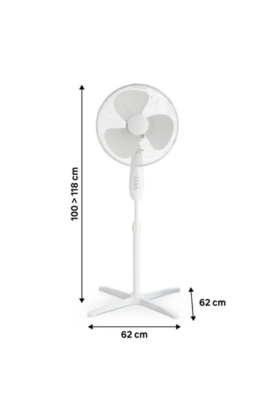 OEMG Ventilator cu Picior de Camera - 50W - Rotativ, Birou - 3 Viteze, Racito...