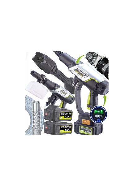 Toolme Aparat de spălat cu presiune fără fir, 21 V, 420 W, TM 280