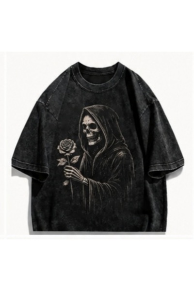 bellanova Unisex πολύχρωμο μπλουζάκι με στάμπα Oversize Streetwear Άνετη εφαρ...