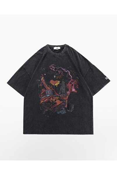 classy moda Unisex πολύχρωμο μπλουζάκι με στάμπα Oversize Streetwear Άνετη εφ...