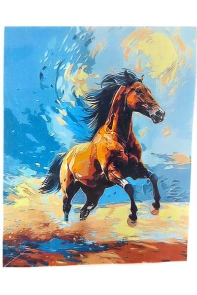 LİVA CRAFT Art & Craft Diamond Mosaic Painting, 30X40 Brown Horse Bead Gluing...