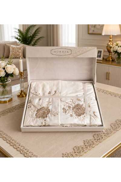 çeyizköşesi Hürbak Double Dowry Cotton Duvet Cover Set Boxed 4 Pieces