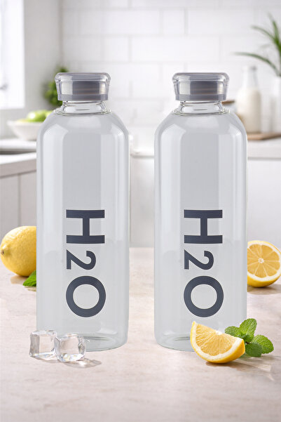 Tohana H2o Borosilikat Cam Matara Suluk 1 Litre x 2 Adet ( Gri)