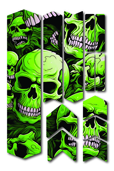 ca kay bu Skull Bisiklet Sticker Seti – Kuru Kafa Etiket