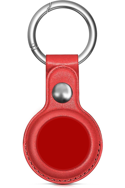 Choice3 red For Airtags Keychain Case Cover Waterproof Key Chain Ring PU Anti...