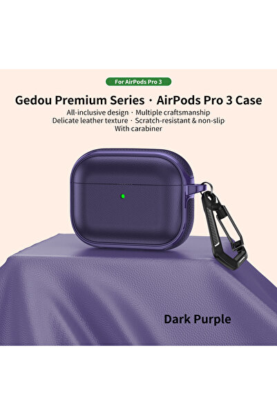 Choice21 حافظة جلدية بنفسجية اللون لسماعات Airpods 1 و2 و3 و4 وPro، غطاء لسما...