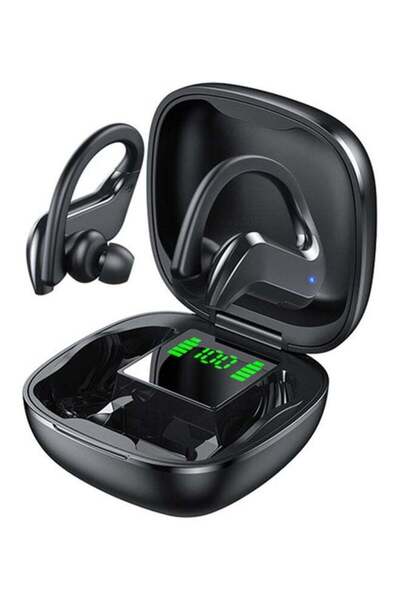 Generic MD03 BT 5.0 Waterproof Ear Hook Headphones with Case Black