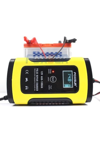 Foxsur Încărcător inteligent de baterii auto-moto, 12V, 4Ah-100Ah cu afișaj, ...