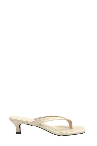 Moulin Shoes Beige Flip-Flop Heeled Women's Slippers