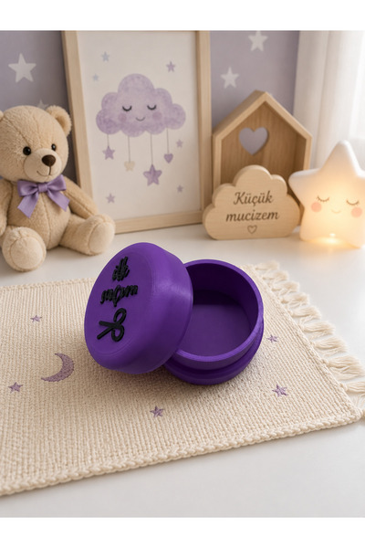 derincase 3D Design Purple, Yellow Plastic Baby Hair Storage Box My First Hai...