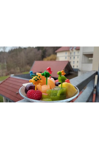 Beni World Beni Dinosaur Fruit Picks 6 Pcs Food Bento For Kids Lunch Box Accessories Animal Pastry Tooth Pick Cutlery Fork Mini Forks Decor Flatware Party Supplies