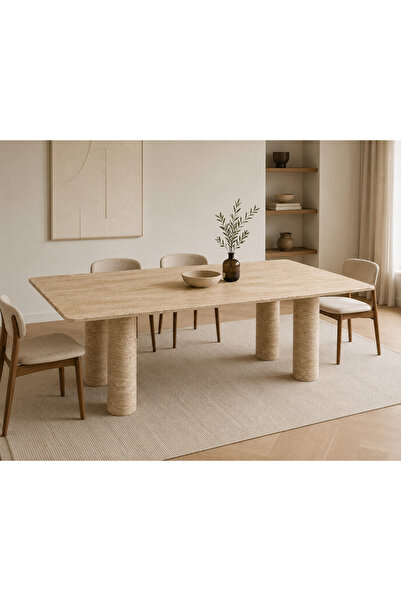 Modestmar Monza Traverten Yemek Masası (180×85 cm)
